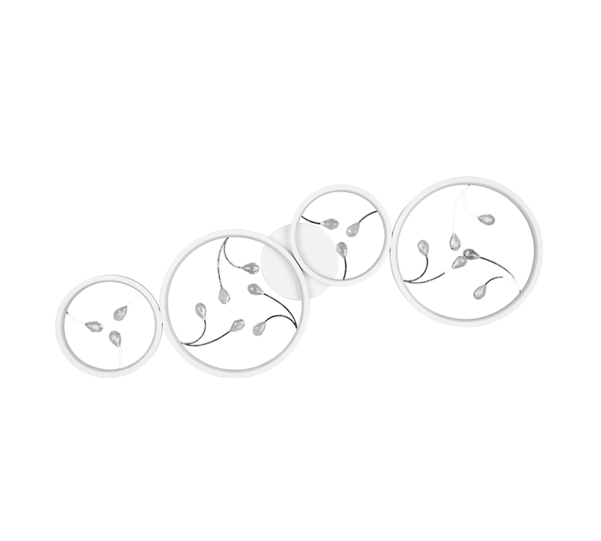 Plafón de techo Trio Groovy grande LED blanco mate 4000K 95,5cm 642110431