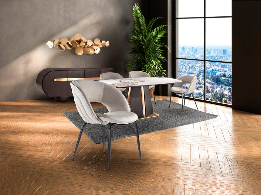 Silla Schuller Nim negro y simil ante piedra 61x83cm 642118