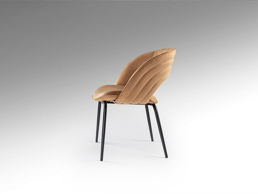 Silla Schuller Nim negro y símil ante camel 61x83cm 642132