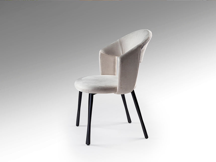 Silla Schuller Willy negro y símil ante piedra 59x83cm 642255