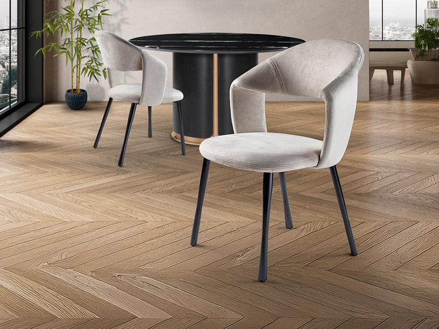 Silla Schuller Willy negro y símil ante piedra 59x83cm 642255