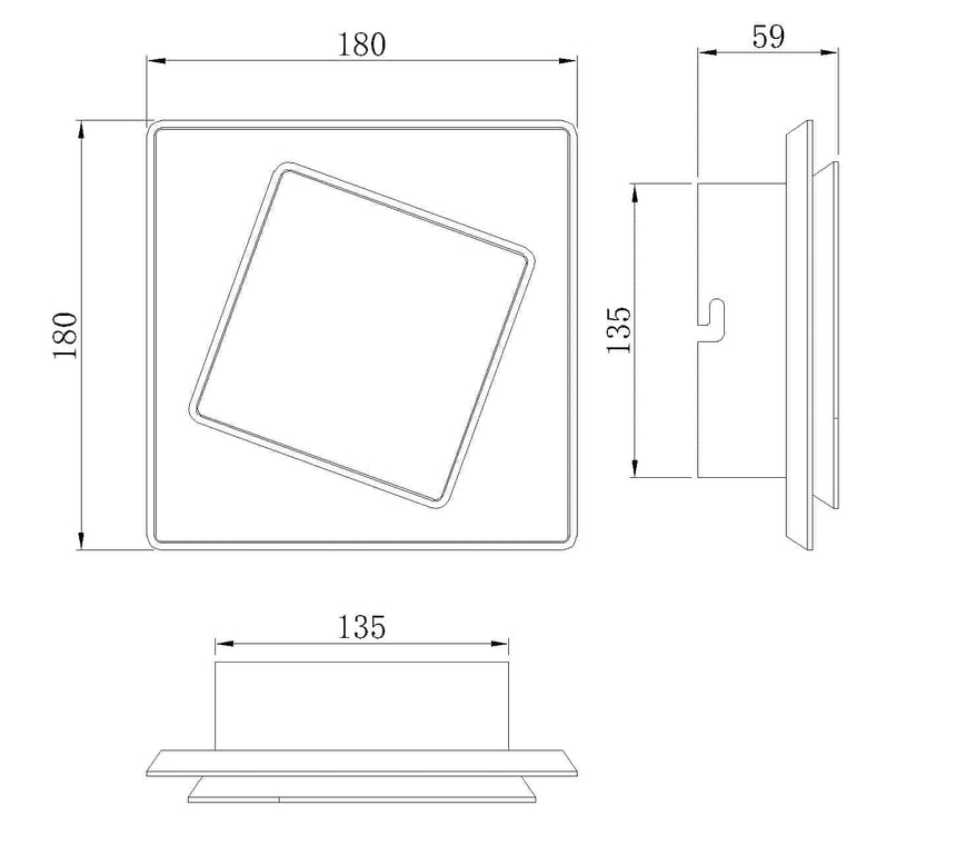 Plano de medidas - Mantra Dakla Aplique LED blanco 6425