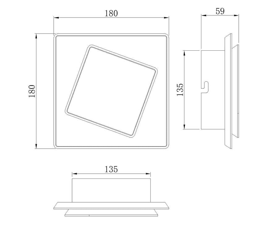 Plano de medidas - Mantra Dakla Aplique LED negro 6427