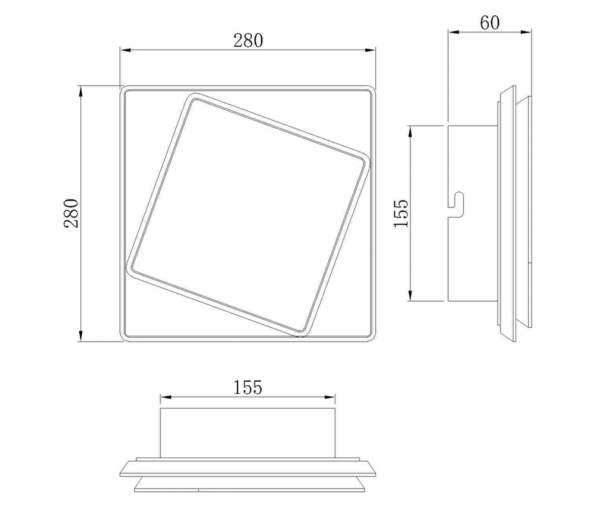 Plano de medidas - Mantra Dakla Aplique LED negro 6428