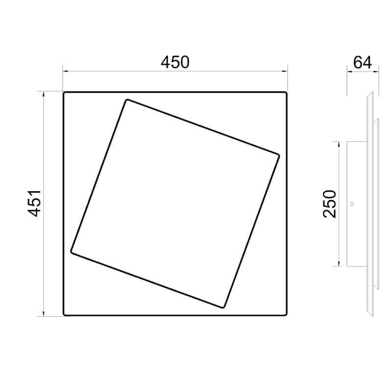 Plano de medidas - Mantra Dakla Aplique LED blanco 6429