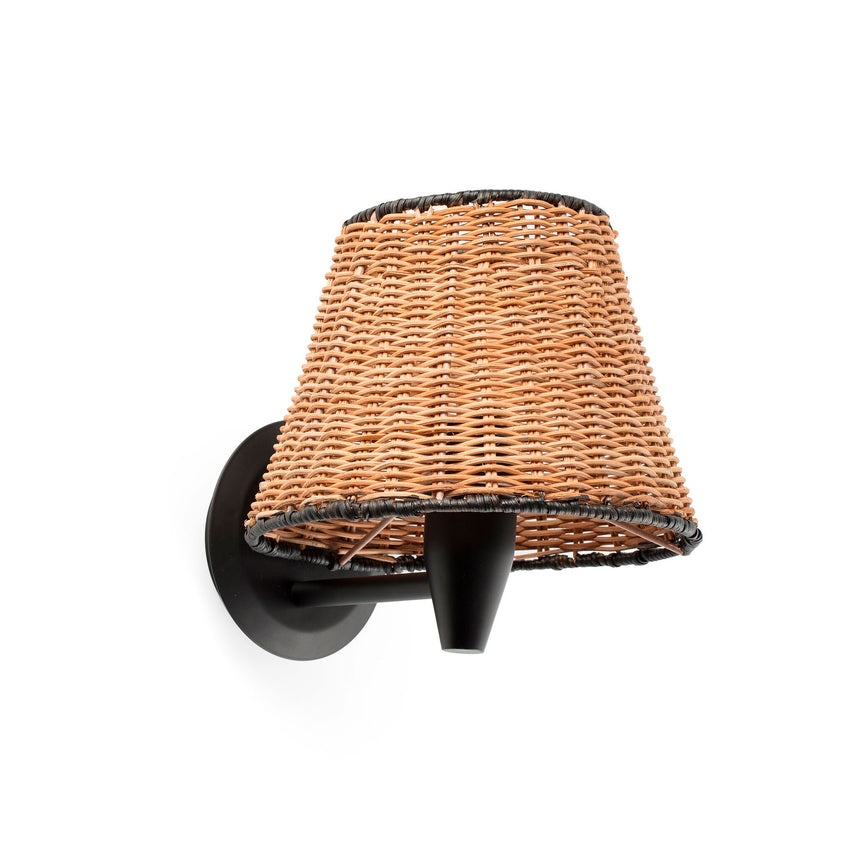 Faro SUMBA Black/rattan wall lamp 64307-71