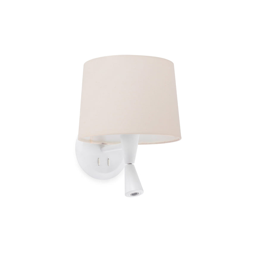 Faro CONGA Lámpara aplique con lector blanca/beige 64308-02