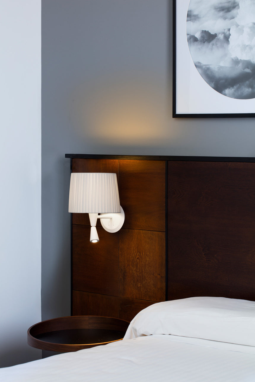 Faro SAMBA Lámpara aplique con lector blanca/encintada beige 64308-35