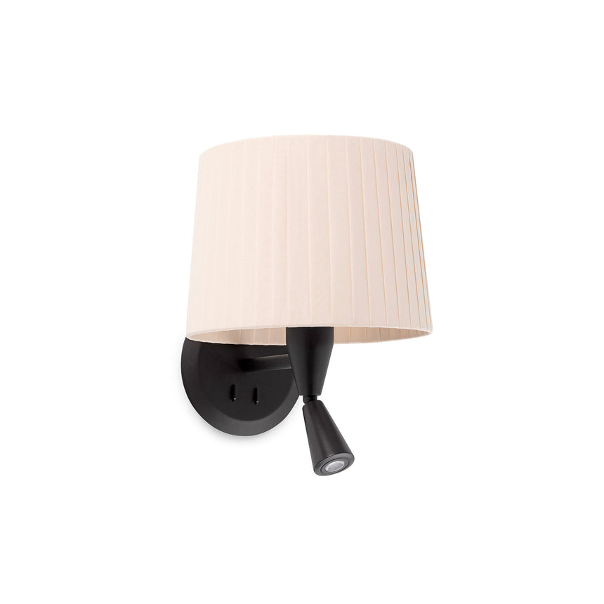 Faro SAMBA Wall lamp with reader black/beige tape 64309-35