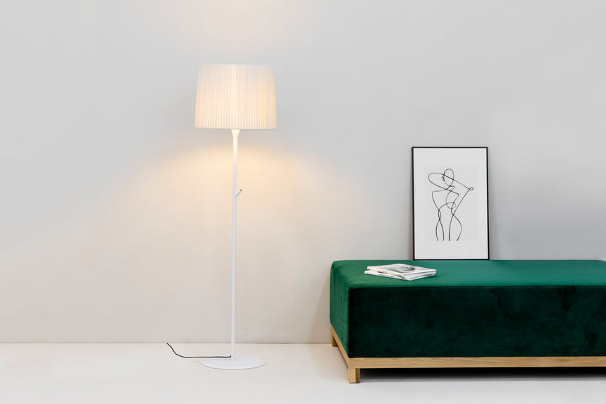 Faro SAMBA Lámpara de pie blanca/encintada beige 64312-41