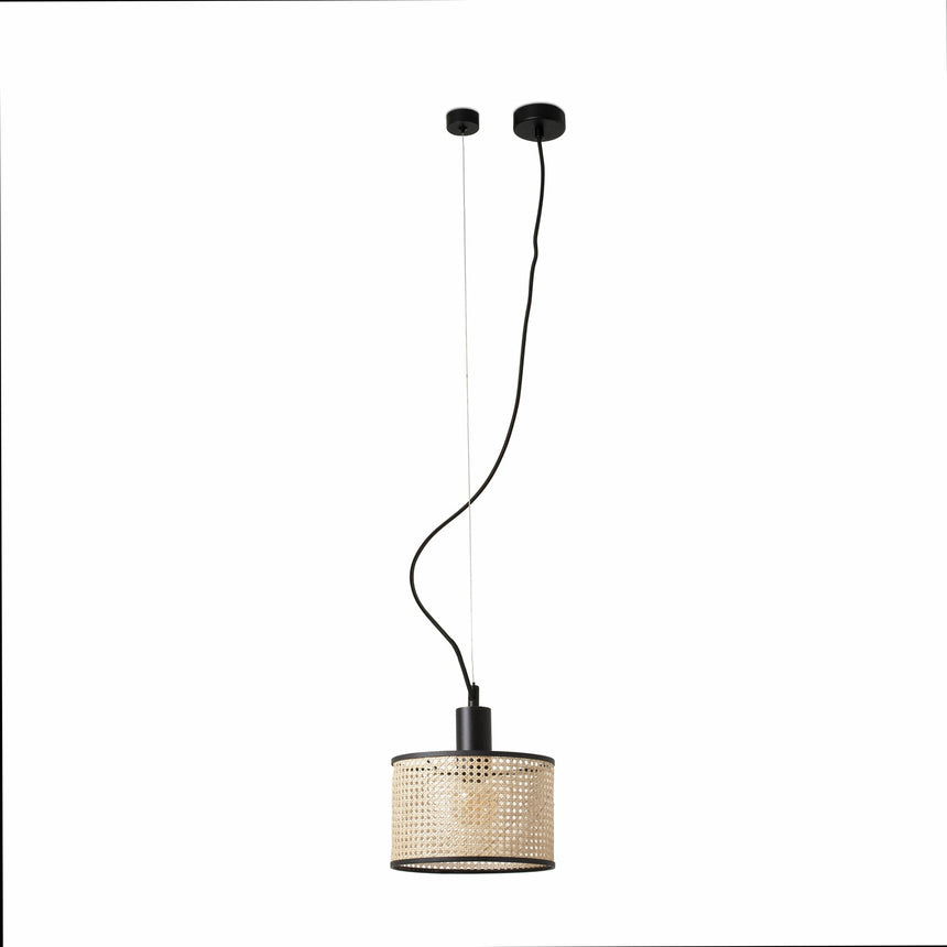 Faro MAMBO 210 Black/rattan pendant lamp 64314-47