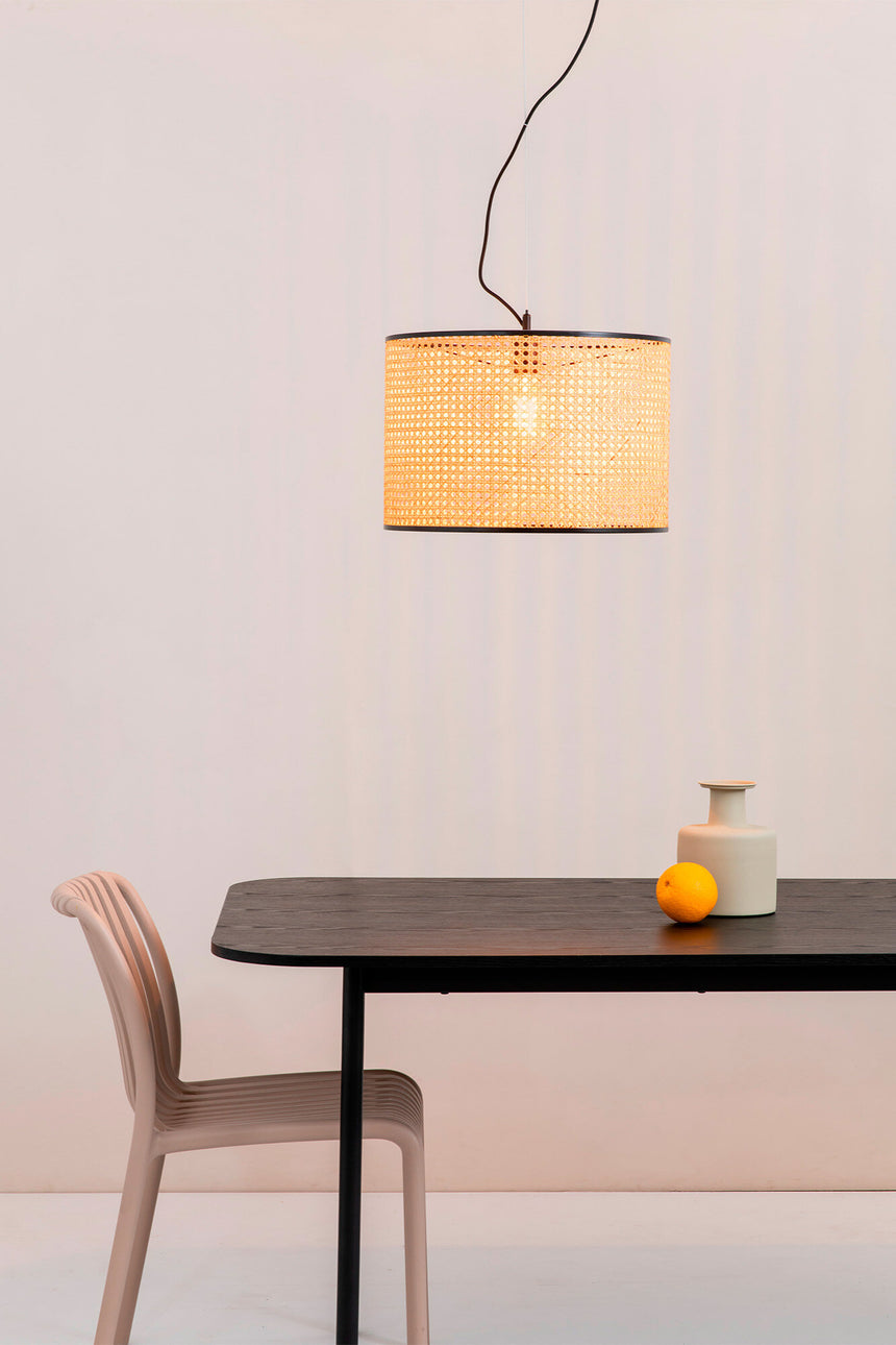 Faro MAMBO 450 Lámpara colgante negra/ratán 64314-49