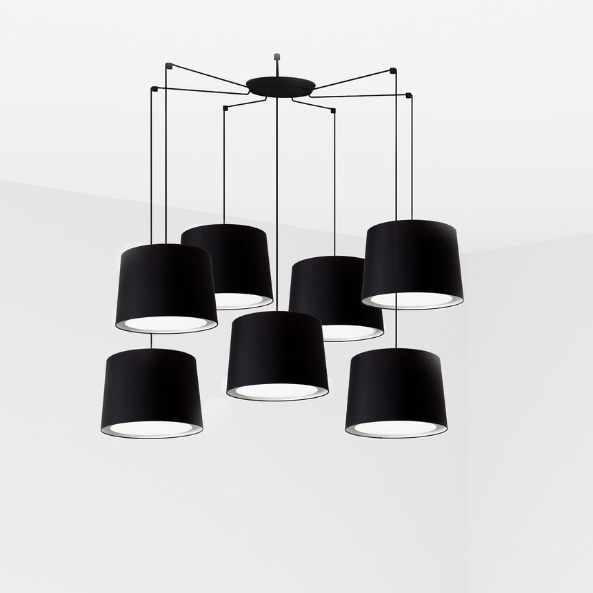 Faro CONGA 7-light black pendant lamp 64314-56-7L