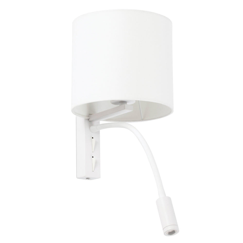 Faro TIRA White wall lamp with LED reader 64322
