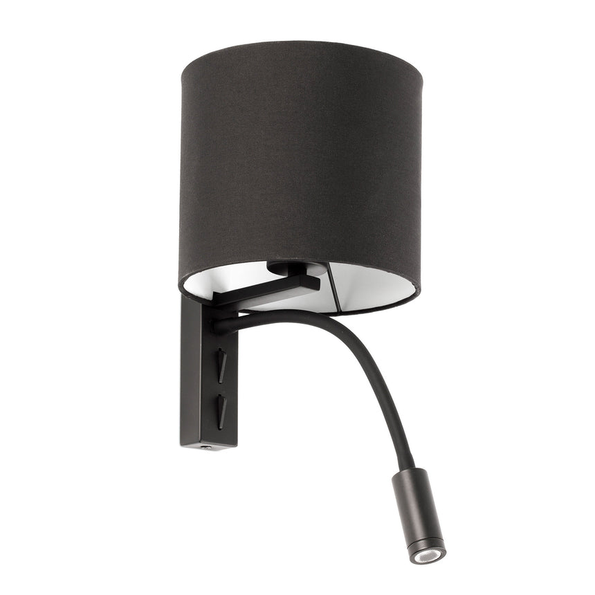 Faro TIRA Black wall lamp with LED reader 64323