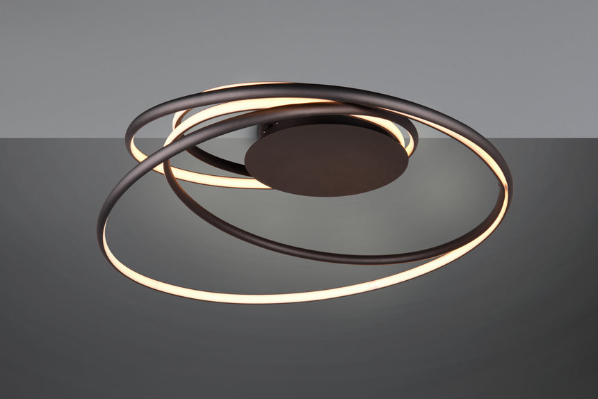 Plafón de techo Trio Nala LED negro mate Ø72cm 644310132