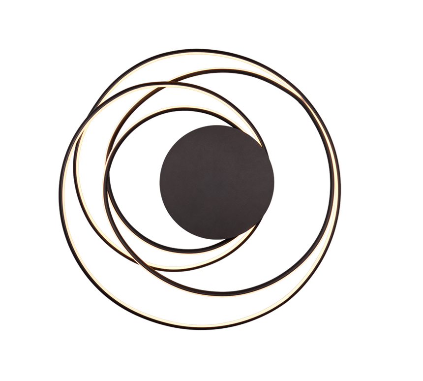 Plafón de techo Trio Nala LED negro mate Ø72cm 644310132
