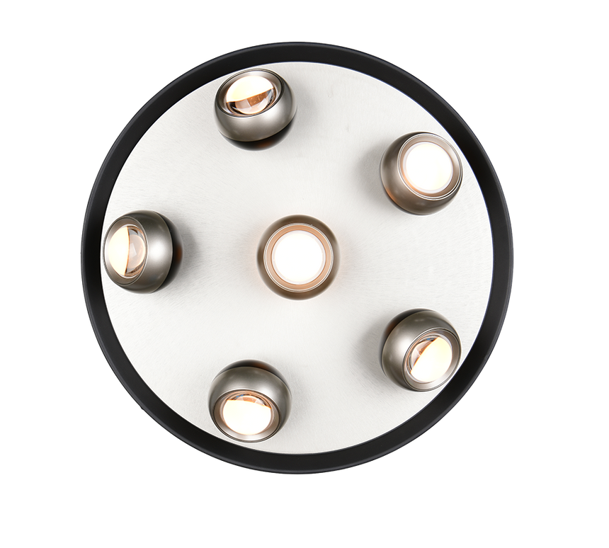 Plafón de techo Trio Orbit LED níquel mate Ø50cm 644410607