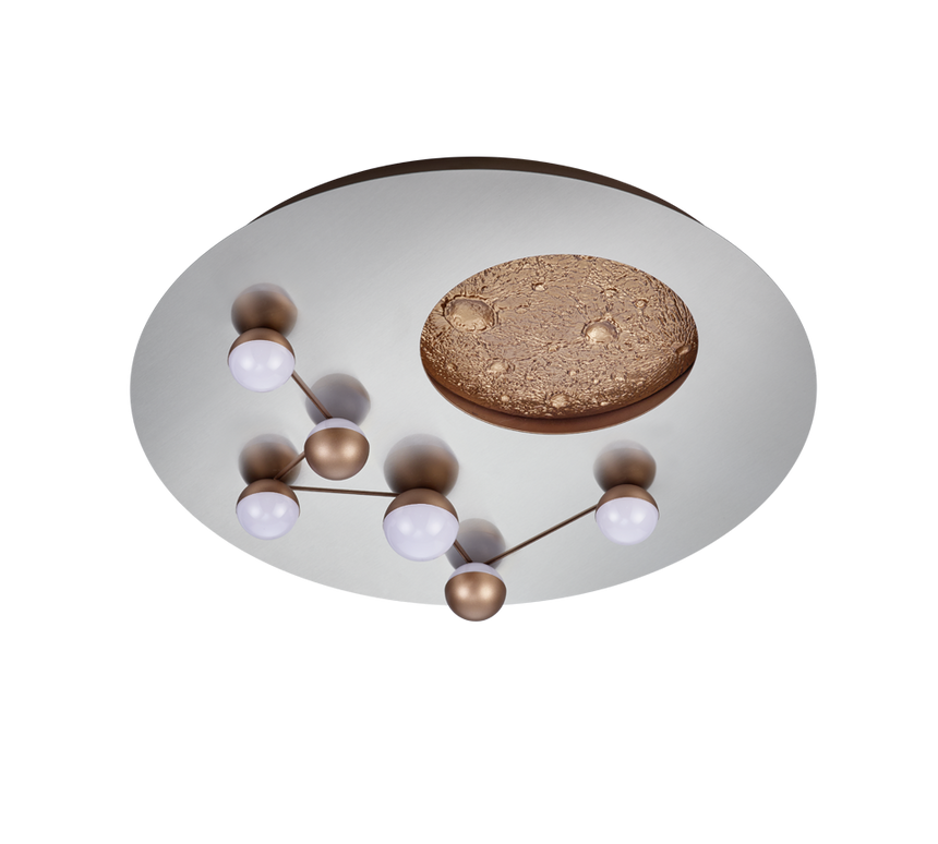 Plafón de techo Trio Zodiac LED brushed aluminium Ø50cm 644810107