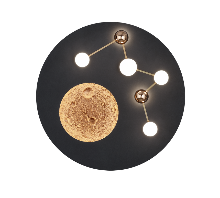 Plafón de techo Trio Zodiac LED negro mate Ø50cm 644810132