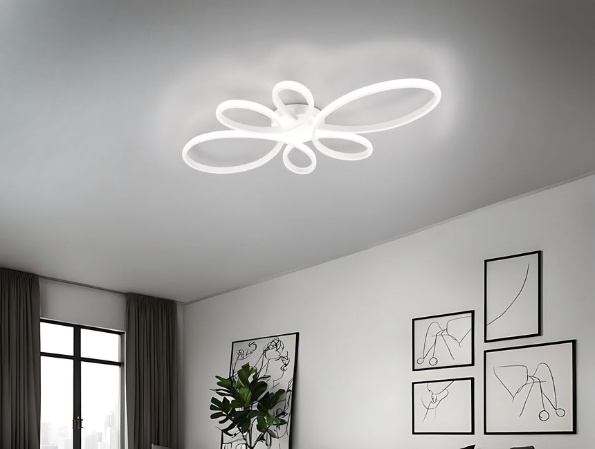 Plafón de techo Trio Fly grande LED blanco mate 4000K 83cm 645619131
