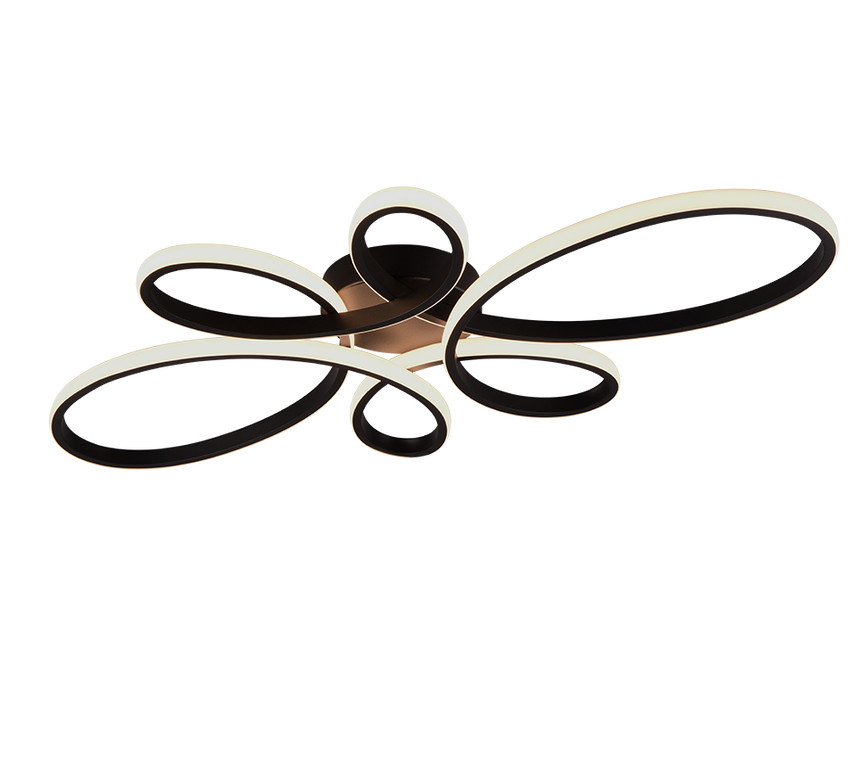 Plafón de techo Trio Fly grande LED negro mate 3000K regulable 83cm 645619132 - vista 2