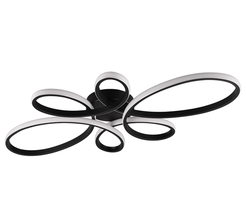 Plafón de techo Trio Fly grande LED negro mate 3000K regulable 83cm 645619132 - vista 5