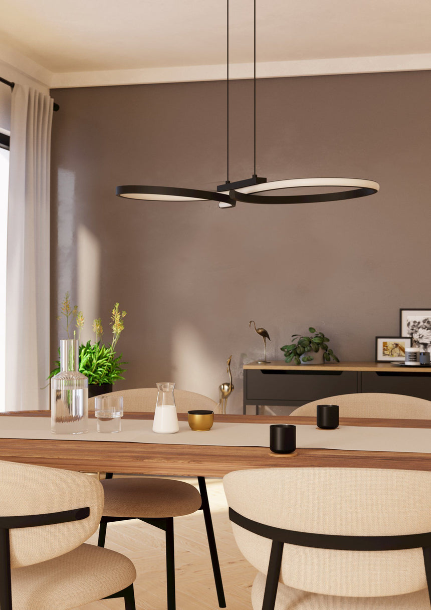 Lámpara de techo colgante EGLO Serpins LED negro 901267