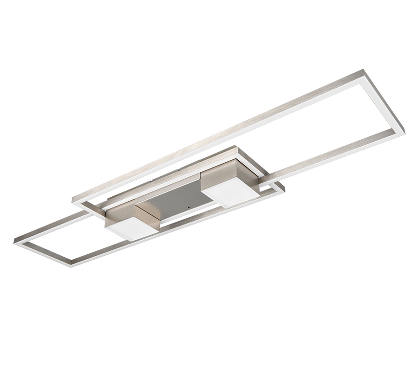 Plafón de techo Trio Albany grande LED níquel mate CCT 100cm 647710407