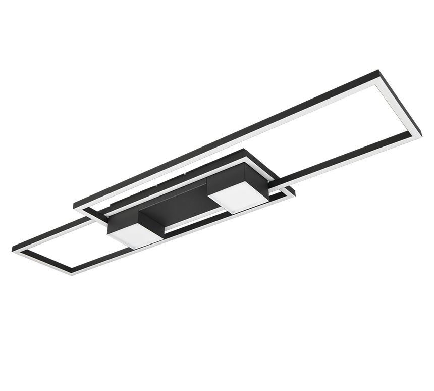 Plafón de techo Trio Albany grande LED negro mate CCT 100cm 647710432