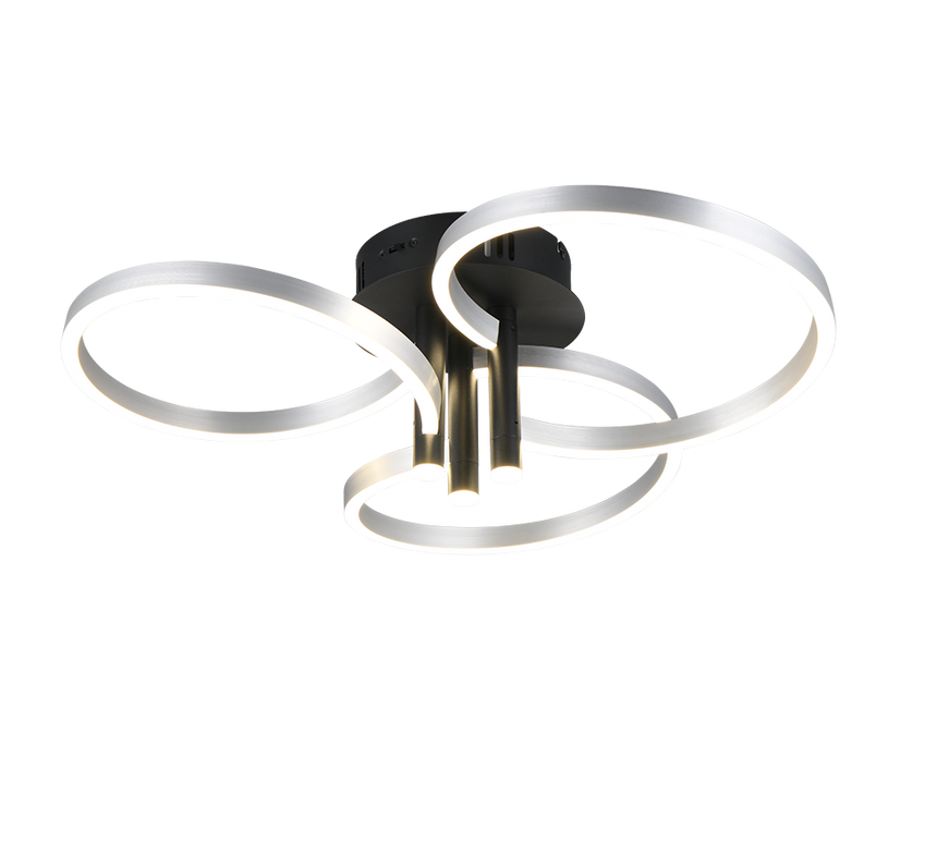 Plafón de techo Trio Caruso LED brushed aluminium Ø65,5cm 648110605