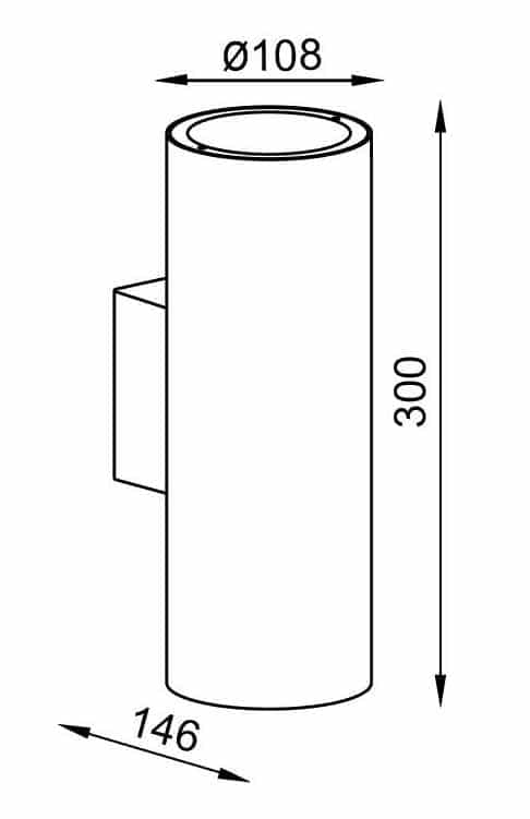 Mantra Volcano Aplique exterior negro 6482