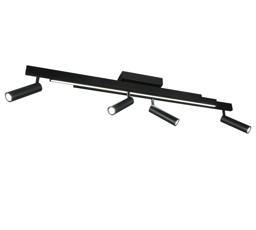 Plafón de techo Trio Zeno grande LED negro mate CCT 133cm 648310532
