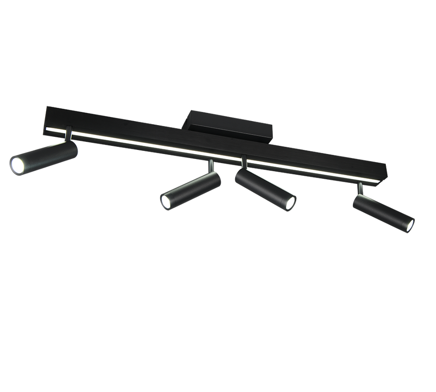 Plafón de techo Trio Zeno grande LED negro mate CCT 133cm 648310532