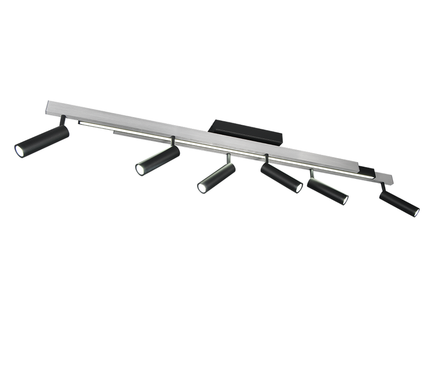 Plafón de techo Trio Zeno grande LED brushed aluminium CCT 180cm 648310705