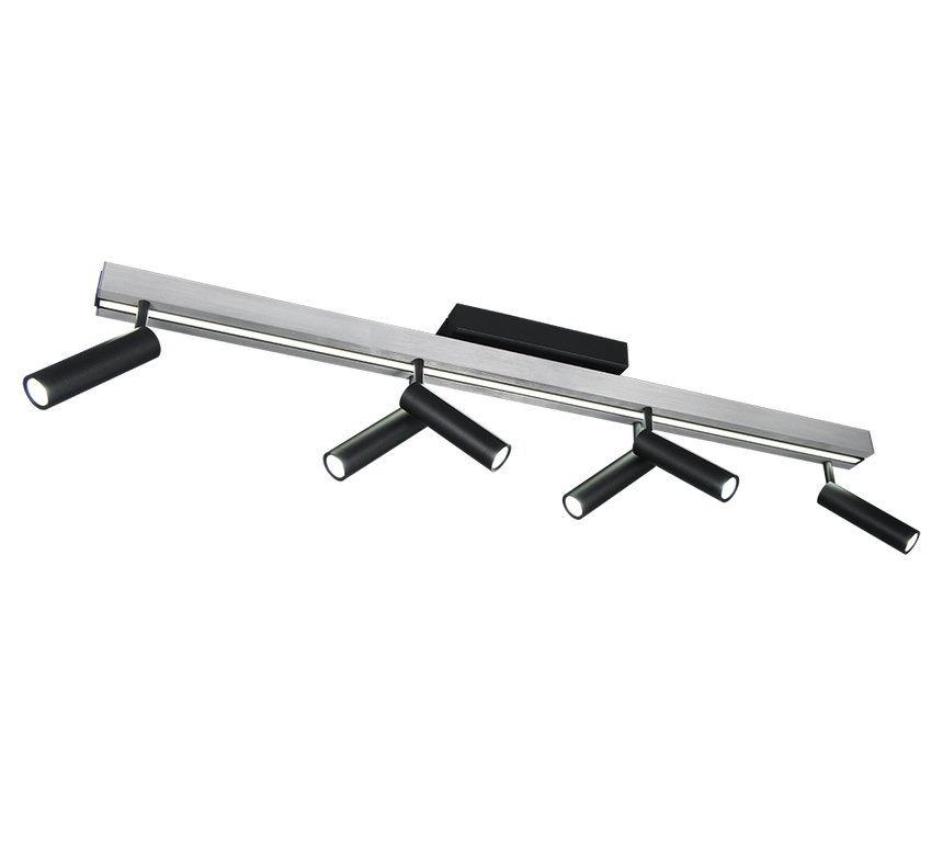 Plafón de techo Trio Zeno grande LED brushed aluminium CCT 180cm 648310705