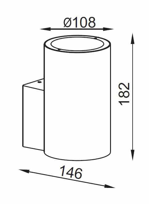 Mantra Volcano Black outdoor wall light 6483