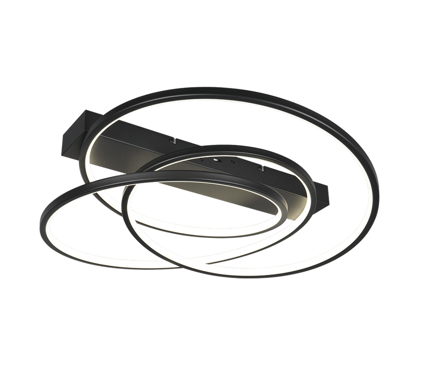 Plafón de techo Trio Darvin LED negro mate 64cm 649110132