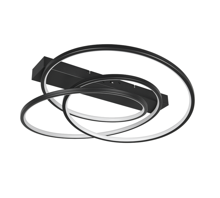 Plafón de techo Trio Darvin LED negro mate 64cm 649110132
