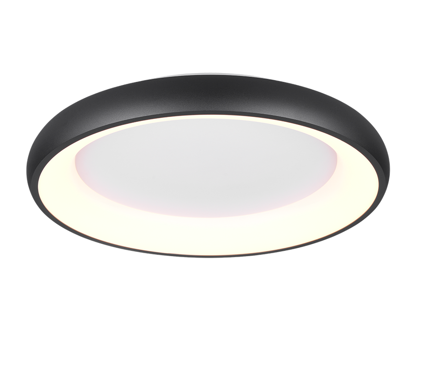 Plafón de techo Trio Cardona LED negro mate regulable Ø62cm 649616032