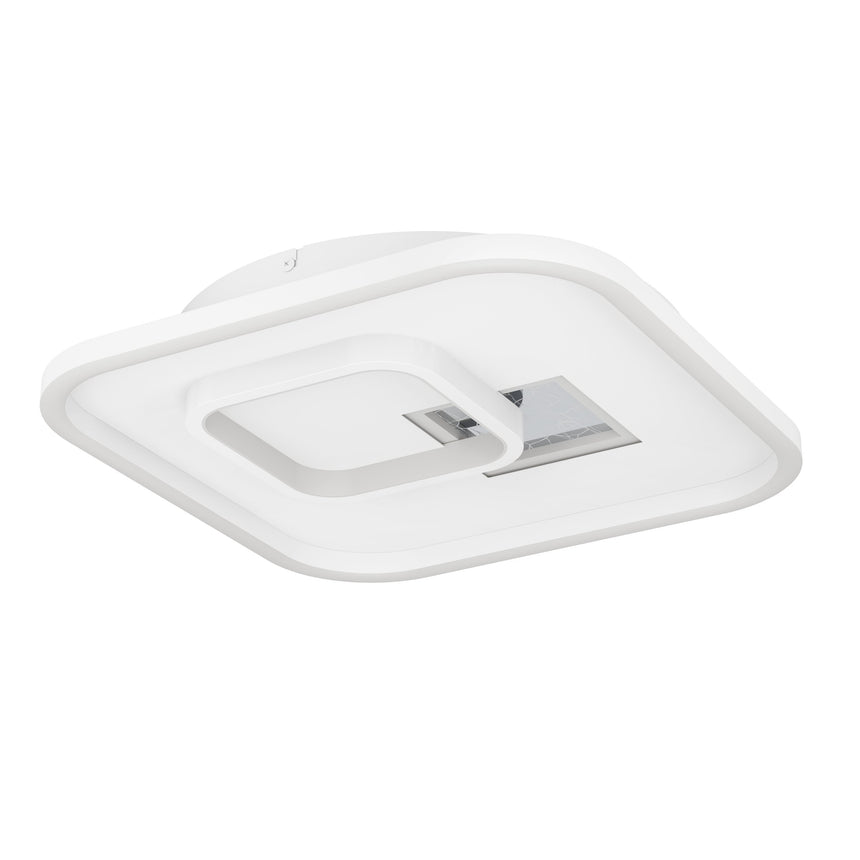 EGLO PLAFON TIRIOLO BL/PLATA CUAD. EGLO901247
