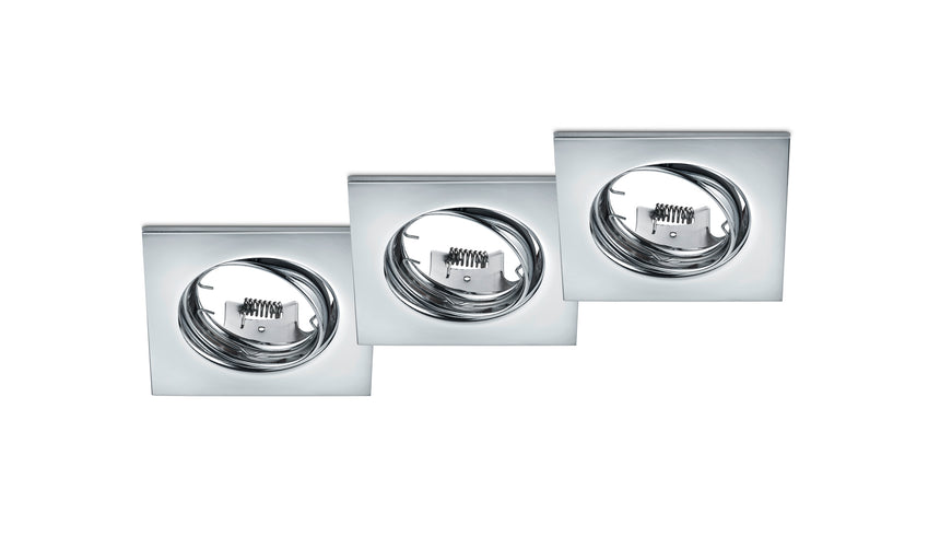 Plafón de techo Trio Jura LED cromo 3000K 8cm 650000306