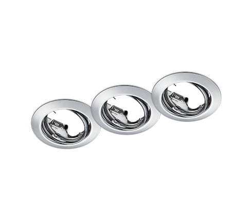 Downlight empotrable foco Trio Jura 3 luces cromo Ø8,3cm 650100306