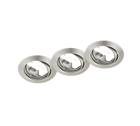 Downlight empotrable foco Trio Jura 3 luces níquel mate Ø8,3cm 650100307