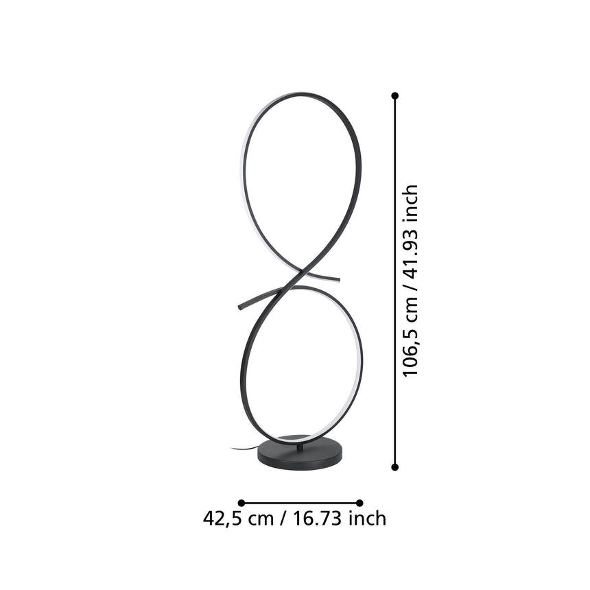 Lámpara de pie EGLO Serpins LED negro 901271