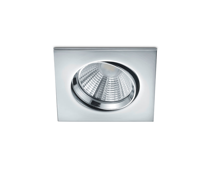 Plafón de techo Trio Pamir LED cromo 3000K regulable IP23 8,5cm 650410106