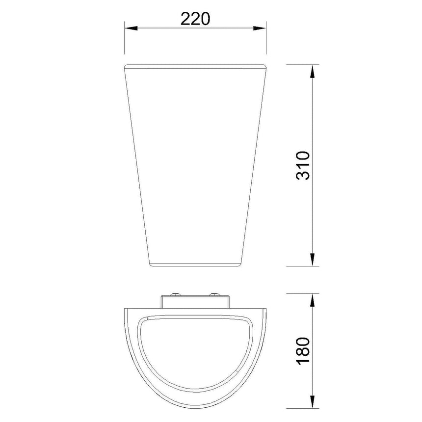 Plano de medidas - Mantra Teja Lámpara de pared aplique blanco 6508