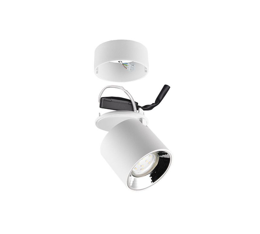 Plafón de techo Trio Guayana LED blanco mate 3000K Ø8,7cm 651000131