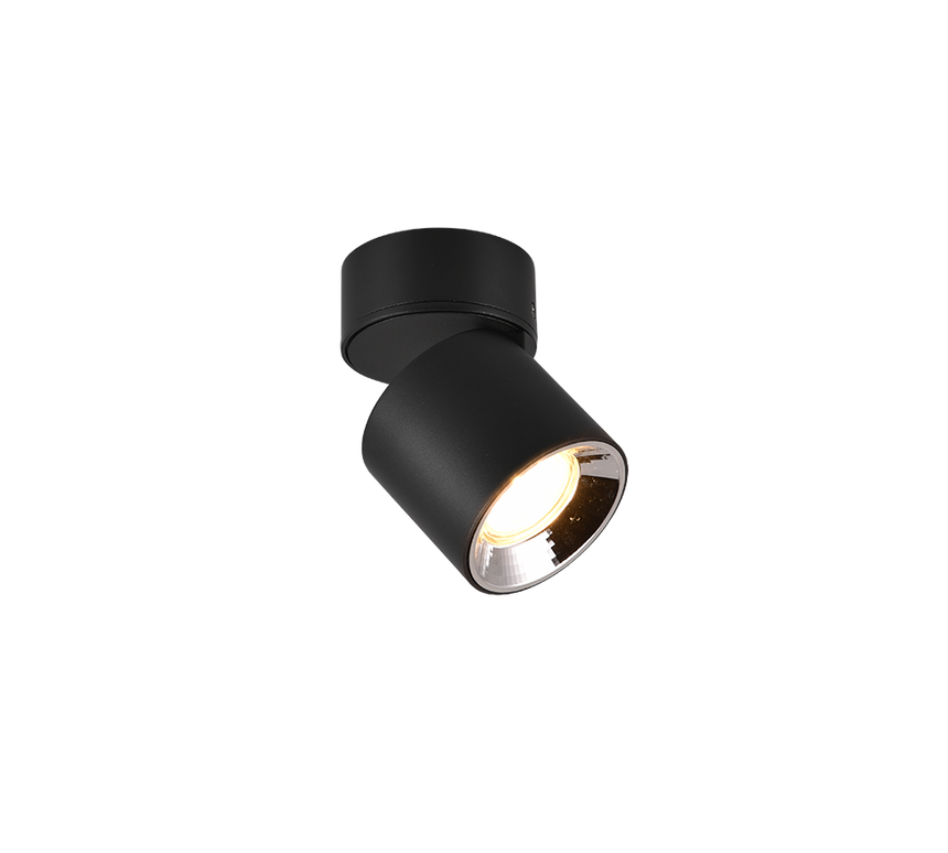 Plafón de techo Trio Guayana LED negro mate 3000K Ø8,7cm 651000132