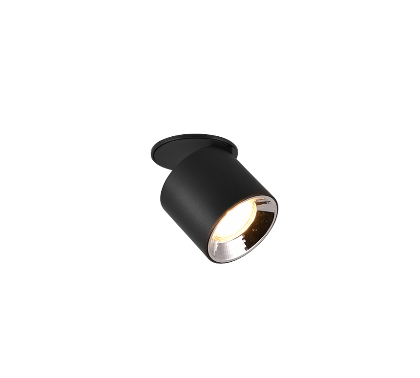 Plafón de techo Trio Guayana LED negro mate 3000K Ø8,7cm 651000132